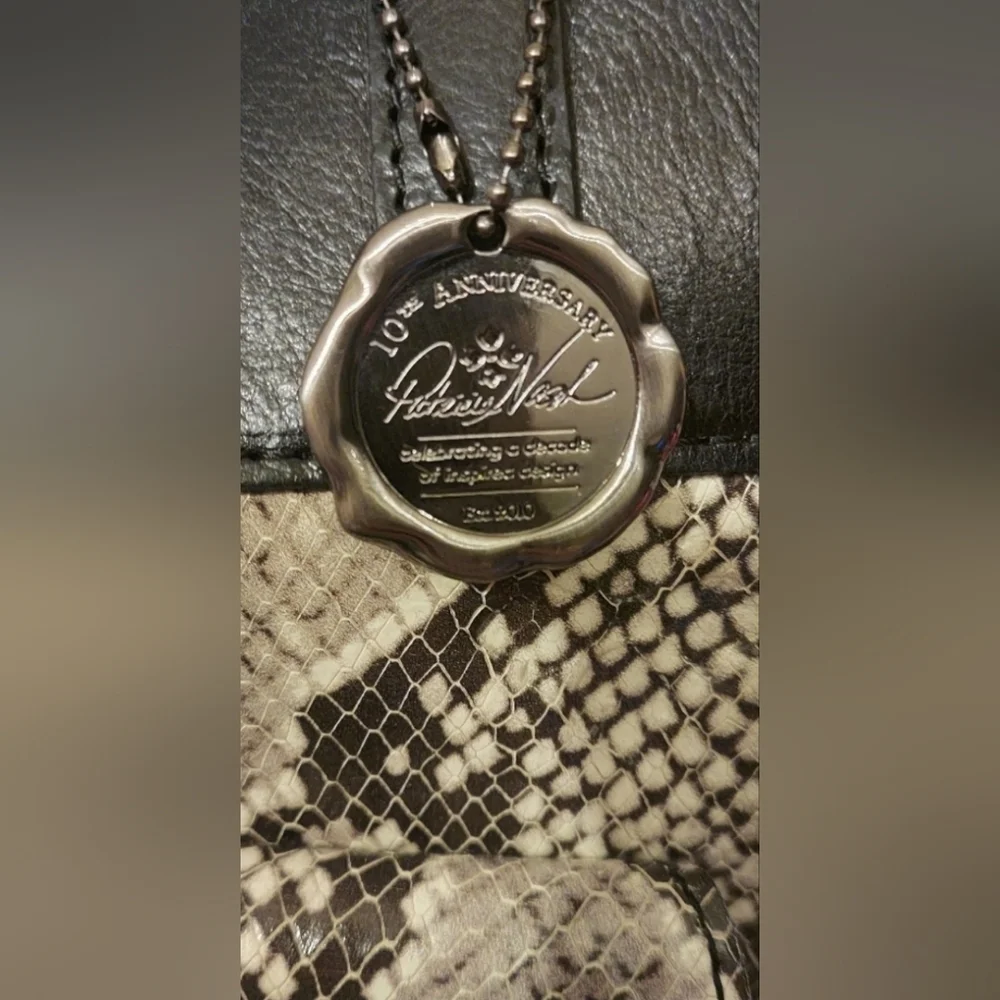 Patricia Nash Alviano 10th Anniversary Leather Tote Python/Snake w/Dustbag - Picture 9 of 11